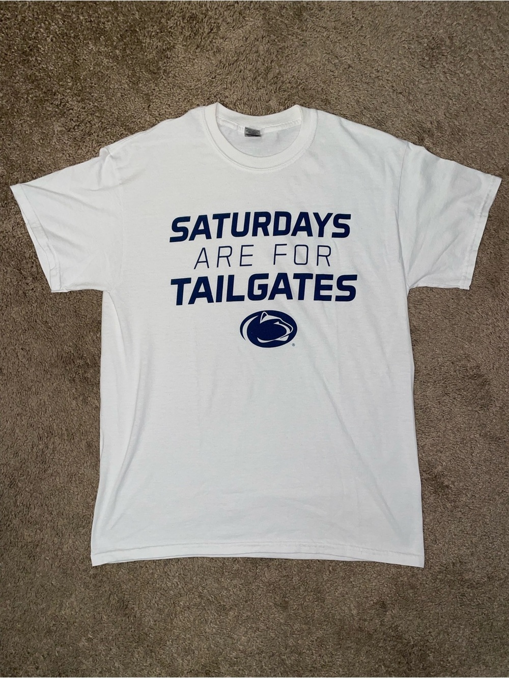 Penn State Nittany Lions White “Saturdays Are For Tailgates” Graphic T-Shirt